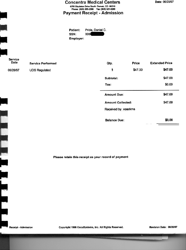 Polygraph Payment reciept