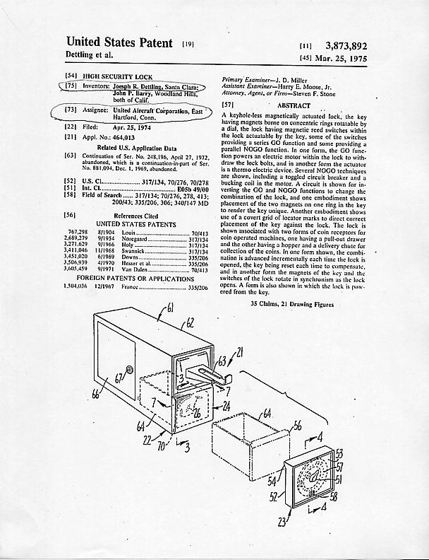 United Aircraft Corporation Patent